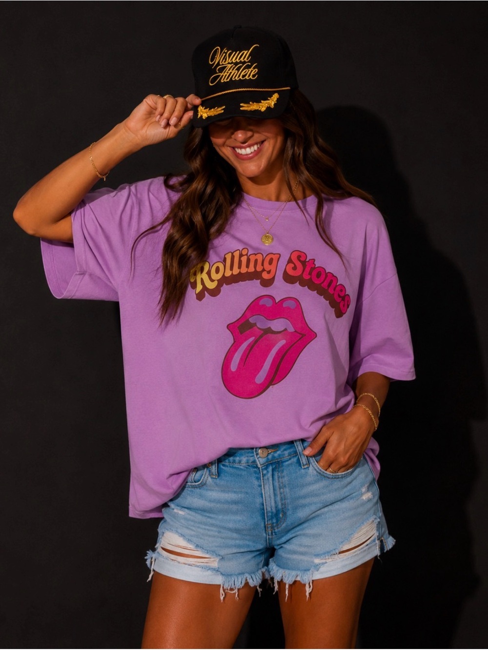 Fantastic Fawn Rolling Stones Graphic Tee | Lavender